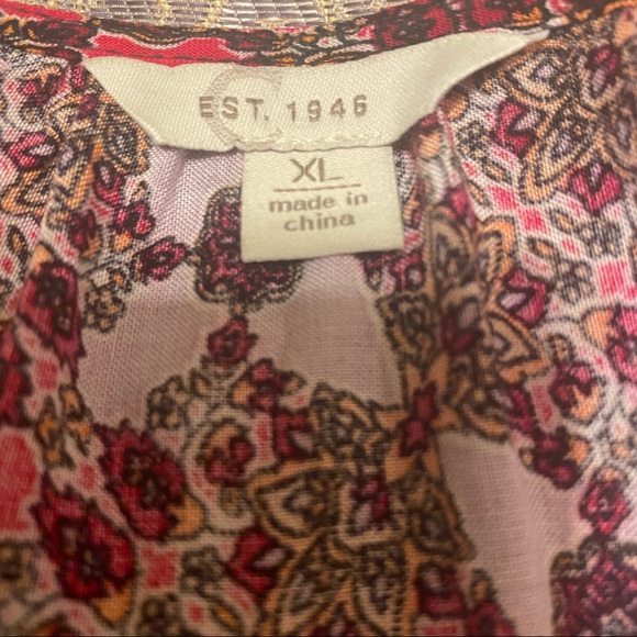 EST 1946 boho 3/4 bell sleeve high/low blouse - Picture 3 of 14